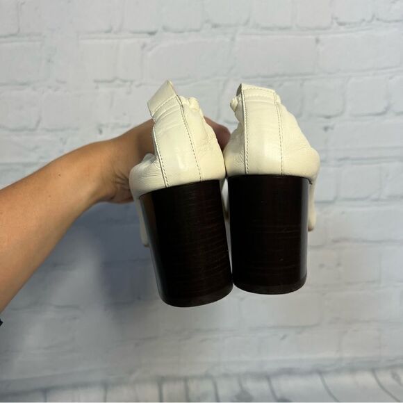 NEW Everlane bone ivory supple leather chunky block Day heels size 7.5 - Picture 9 of 11